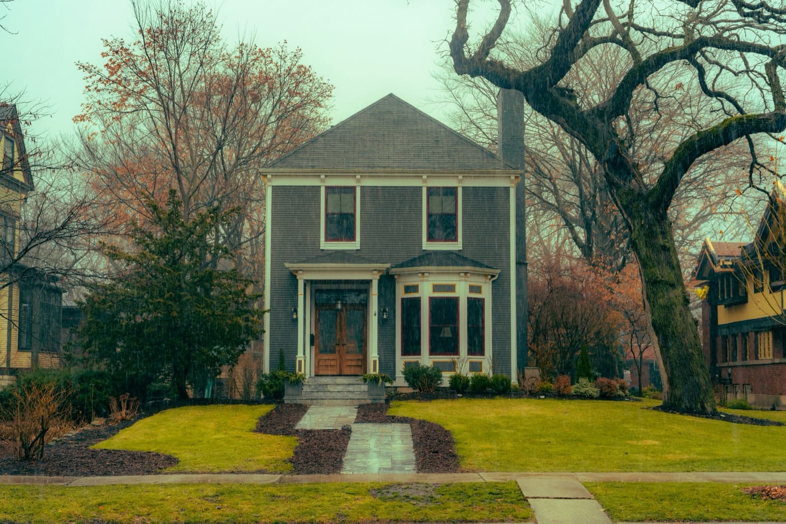 Traditional home with historic window proportions