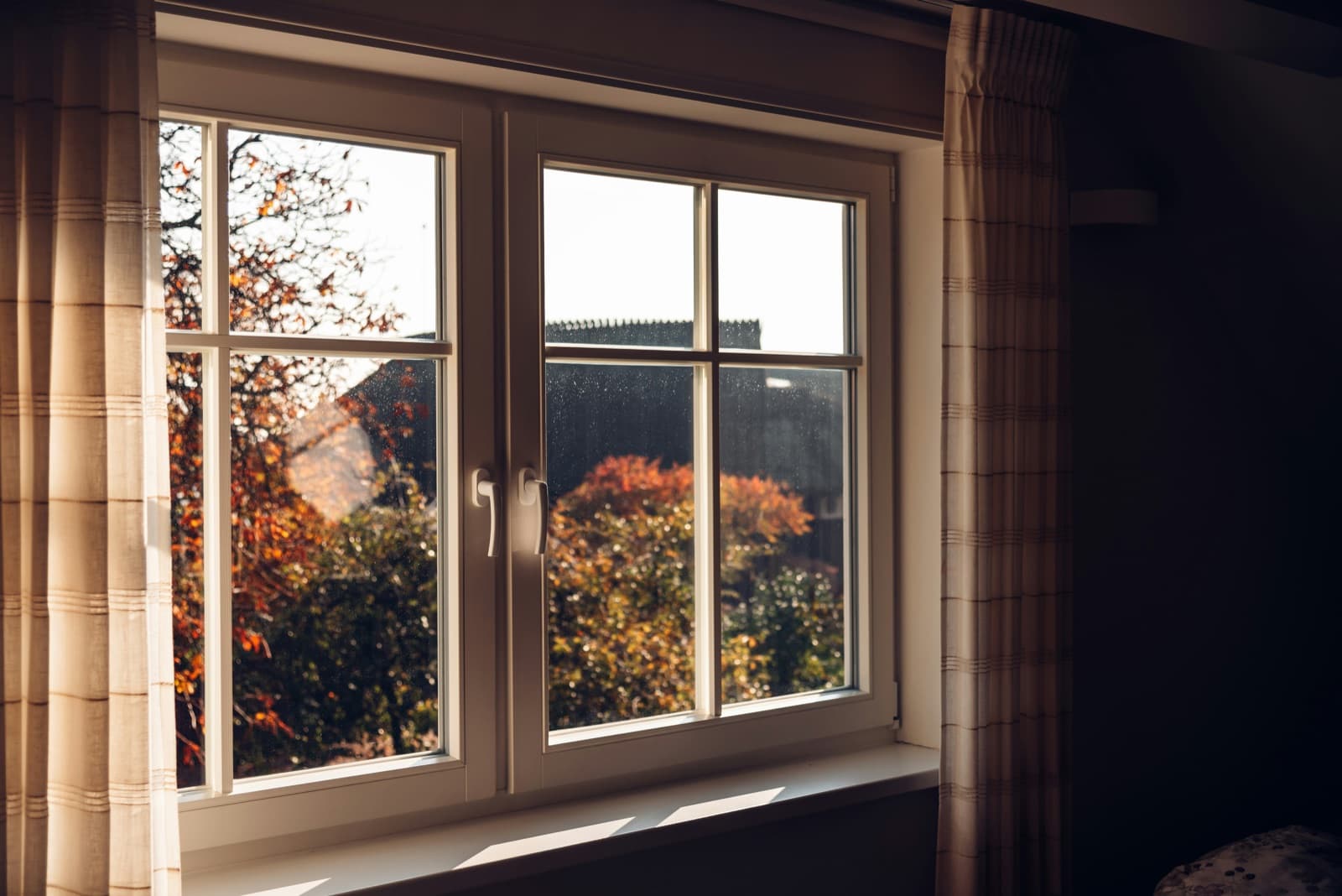 Warm daylight passing through a residential window