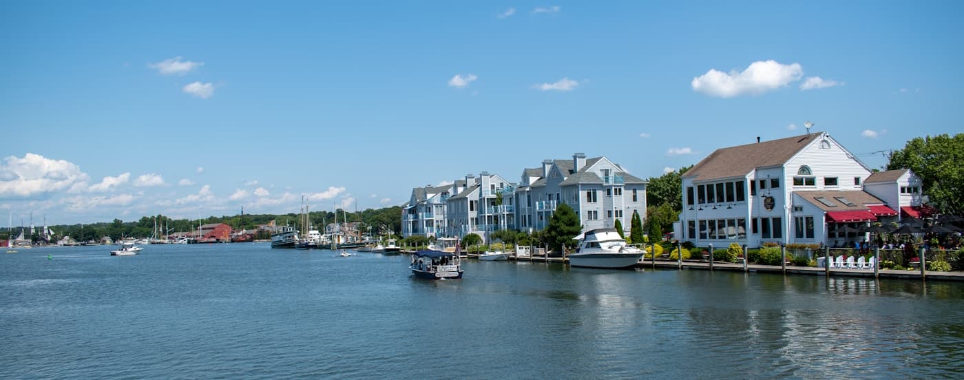 Scenic view of a Connecticut harbor in Connecticut