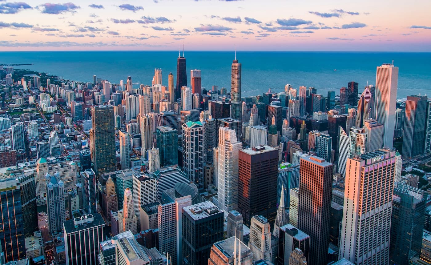 Scenic view of the Chicago skyline in Illinois