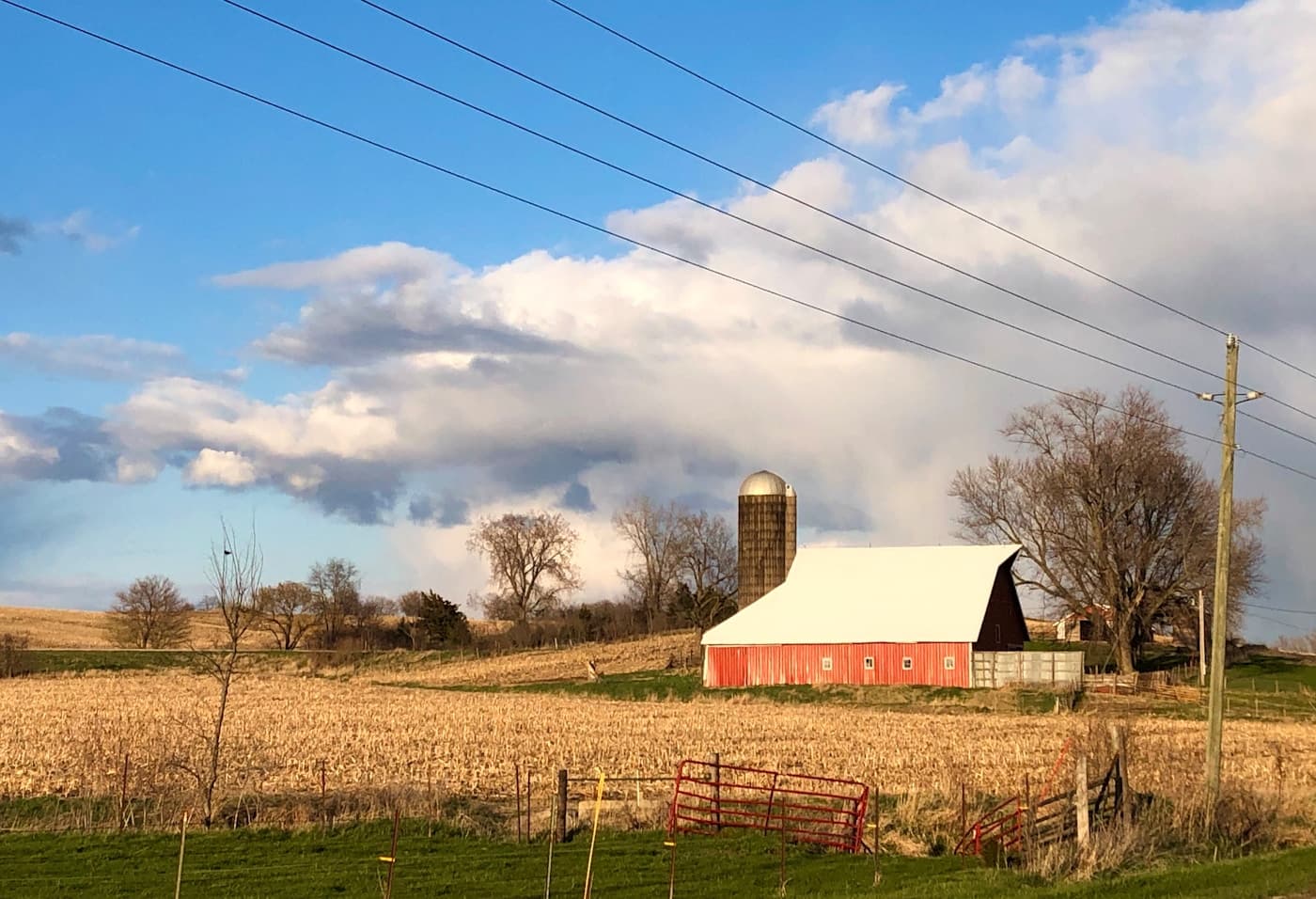 Scenic view of an Iowa farm and silo in Iowa