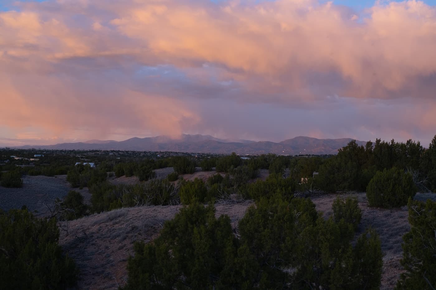 Scenic view of the high desert near Santa Fe in New Mexico