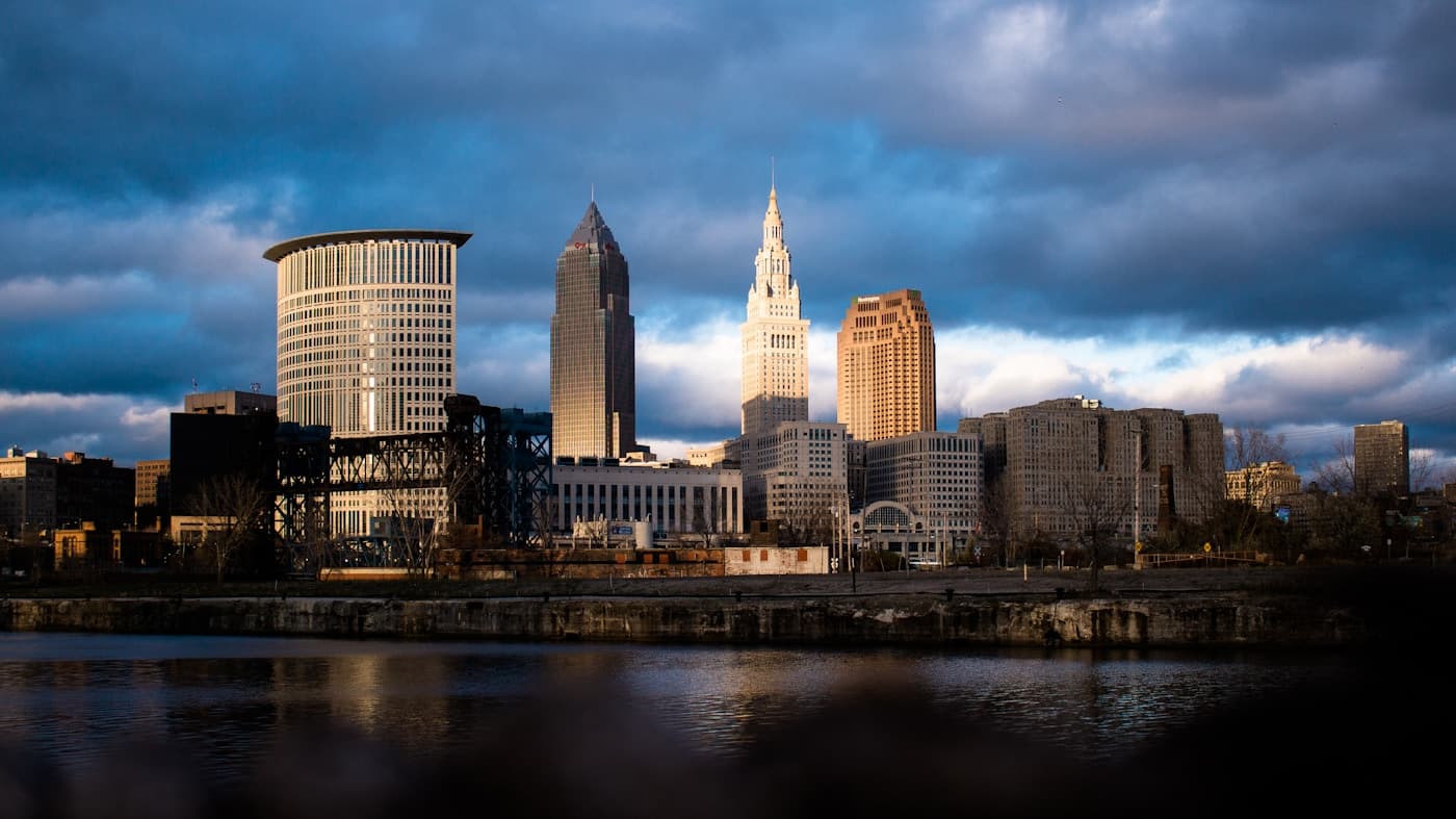 Scenic view of the Cleveland waterfront in Ohio