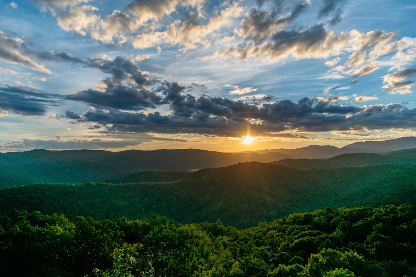 Scenic view of the Blue Ridge Mountains in Virginia