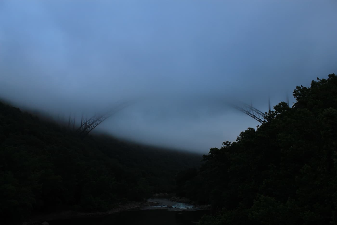 Scenic view of a West Virginia river gorge in West Virginia
